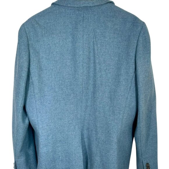 Land’s End Wool Mohair Blend Blue Herringbone Tweed Blazer Jacket Size 18 Lined - Picture 5 of 13
